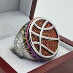 5 STAR BASKETBALL FINALIST RING --- RAINBOW BODY, ORANGE STONES (Item #52-113)