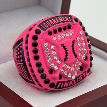 HOME PLATE FINALIST RING --- NEON PINK BODY, BLACK STONES (Item #03-41)