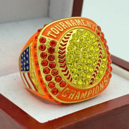 5 STAR SOFTBALL CHAMPION RING --- NEON ORANGE BODY (Item #37-124)
