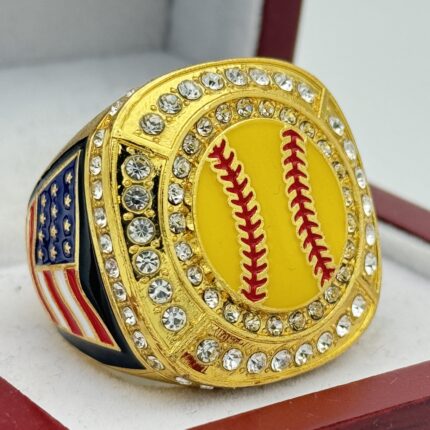 SOFTBALL PARTICIPATION RING --- GOLD BODY, PAINTED BALL (Item #21-24)