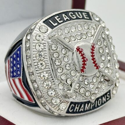 HOME PLATE LEAGUE CHAMPION RING --- SILVER BODY, CLEAR STONE (Item #05-16)