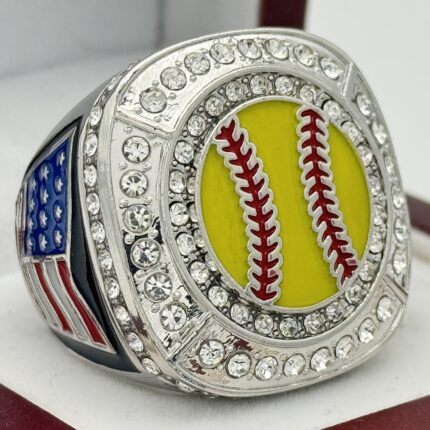 SOFTBALL PARTICIPATION RING --- SILVER BODY, PAINTED BALL (Item #21-23)