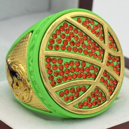 5 STAR BASKETBALL CHAMPION RING --- NEON GREEN BODY (Item #52-124)