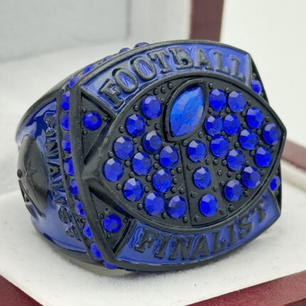 FOOTBALL FINALIST RING --- BLACK BODY, BLUE STONE (Item #51-85)