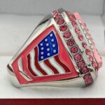 CANCER RING PINK RIBBON FINALIST --- SILVER BODY, PINK STONES ON RIBBON, SOFTBALL/BASEBALL (Item #34-121) - Image 4