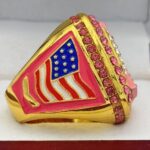 CANCER RING PINK RIBBON CHAMPION --- GOLD BODY, PINK STONES ON RIBBON, SOFTBALL/BASEBALL (Item #34-124) - Image 4