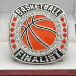VARSITY BASKETBALL FINALIST RING --- SILVER BODY, ORANGE STONE (Item #52-125) - Image 3