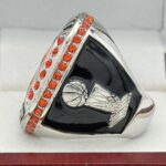 VARSITY BASKETBALL FINALIST RING --- SILVER BODY, ORANGE STONE (Item #52-125) - Image 2