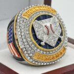 JUMBO HOME PLATE FINALIST RING --- BLUE BACKGROUND, CLEAR STONES (Item # 57-161)
